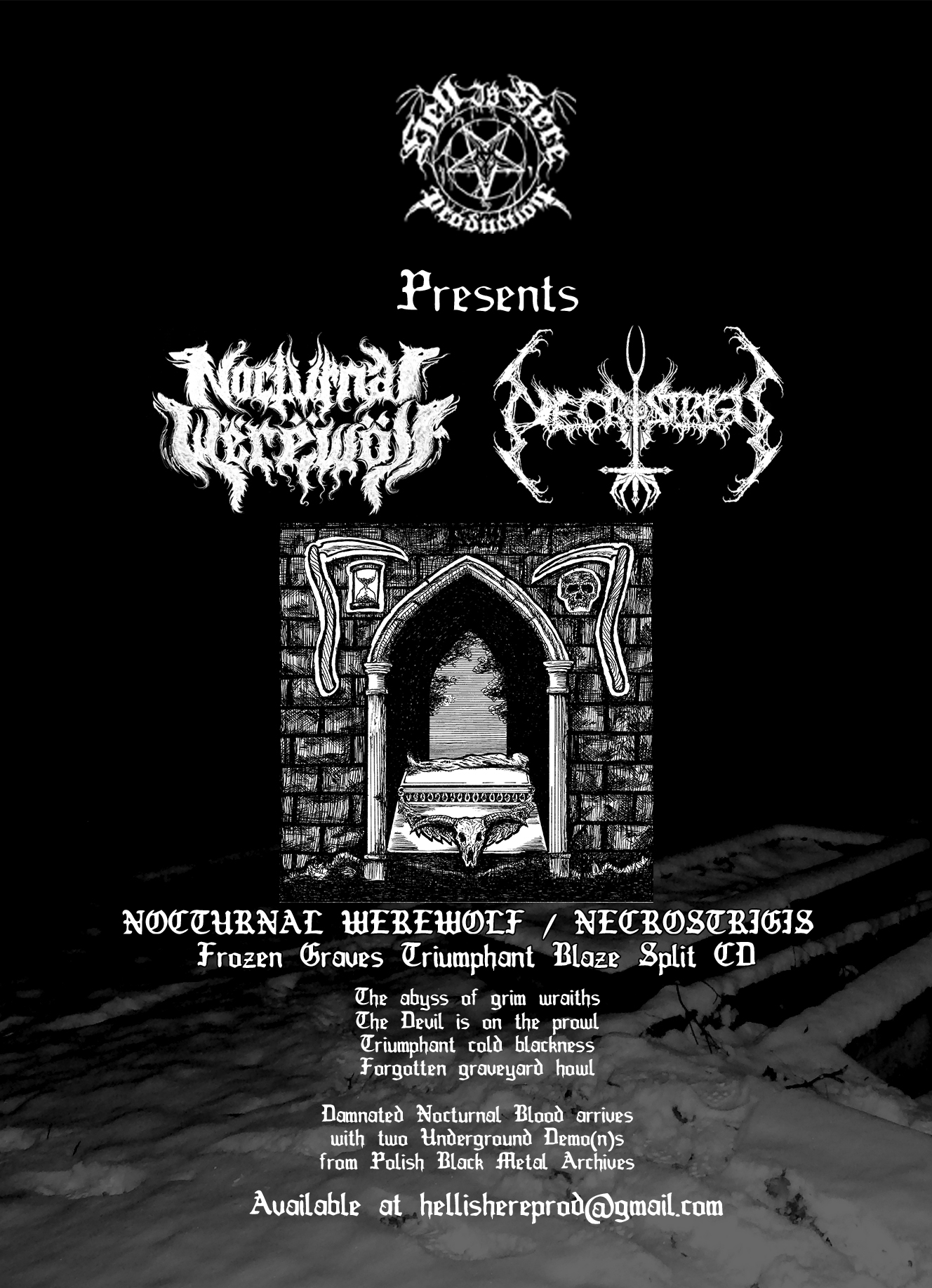 Nocturnal Werewolf / Necrostrigis - Frozen Graves Triumphant Blaze