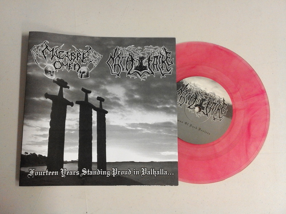 Macabre Omen / Nachtfalke - Fourteen Years Standing Proud In Valhalla (marble vinyl,Lim.110)